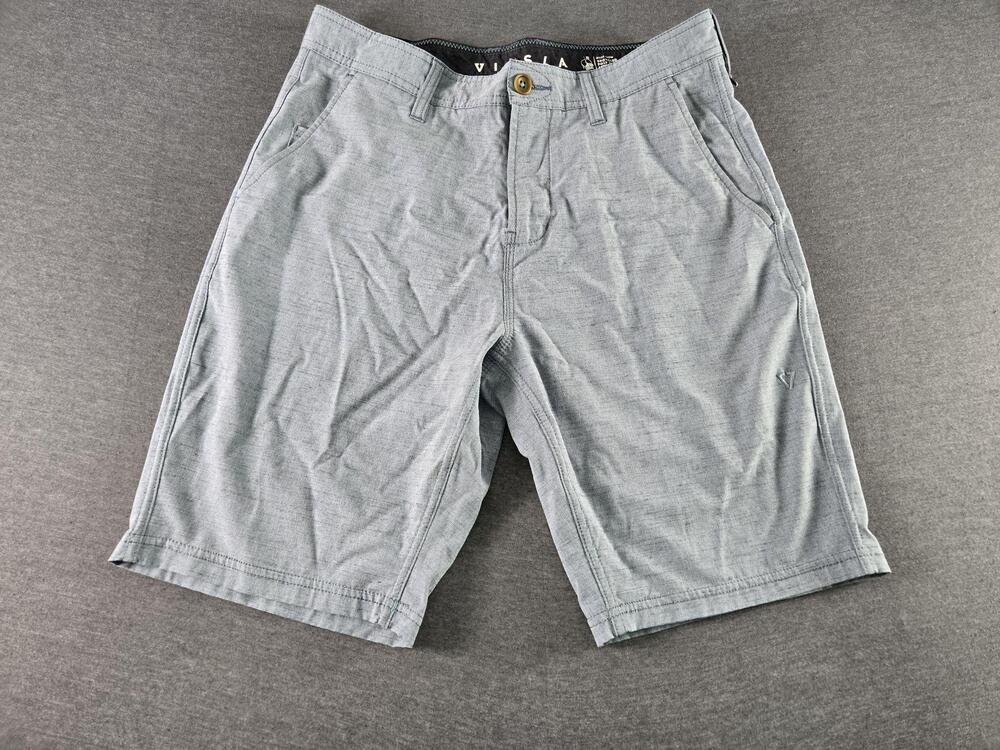 Vissla Shorts Mens 30 Gray Chino Upcycled Poly Cotton Stretch Summer Casual